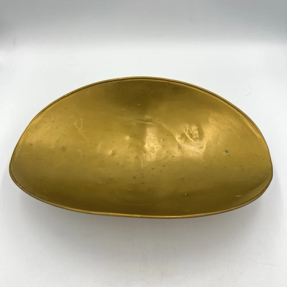 Vintage Brass Footed Bowl w/ Faux Apples – Fall Farmhouse‎ Centerpiece